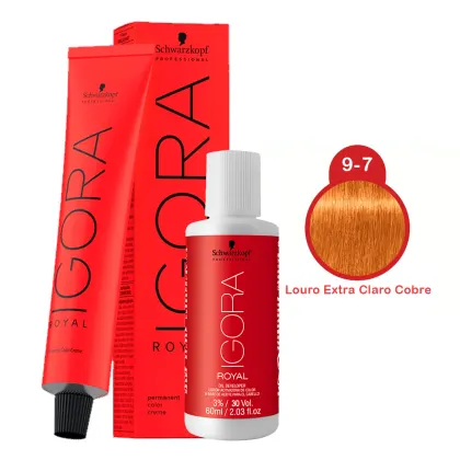 Imagem do produto Kit Schwarzkopf Professional Igora Royal 9-7 + Água Oxigenada 30 Volumes (2 Produtos)