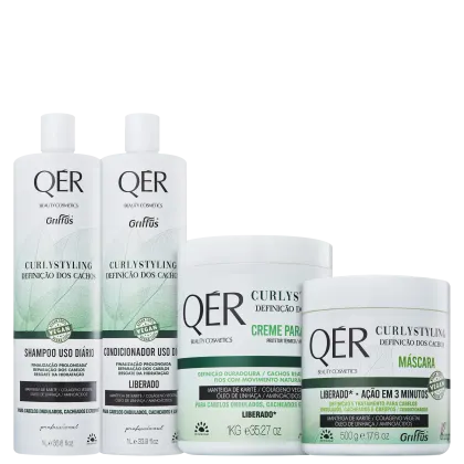 Imagem do produto Kit Griffus QÉR Beauty Cosmetics Curly Styling Completo (4 Produtos)