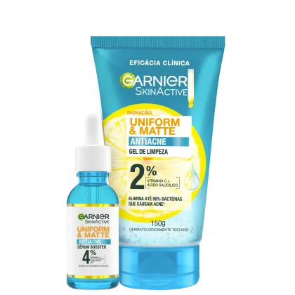 Imagem do produto Kit Garnier SkinActive Uniform & Matte Antiacne Duo (2 Produtos)