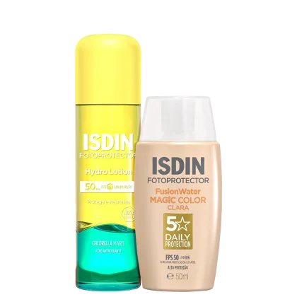 Imagem do produto Kit ISDIN Fusion Water 5 Stars Color Clara + HydroLotion (2 Produtos)