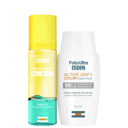 Imagem do produto Kit ISDIN Foto Ultra Active Unify Fusion Fluid Color + HydroLotion (2 Produtos)
