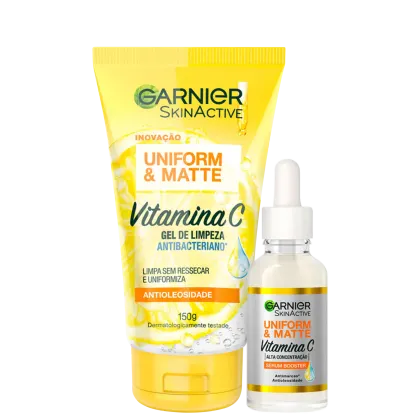 Imagem do produto Kit Garnier SkinActive Uniform & Matte Vitamina C Antimarcas & Antibacteriano (2 Produtos)