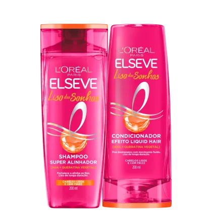 Kit com shampoo e condicionador Liso dos Sonhos, da marca Elseve.