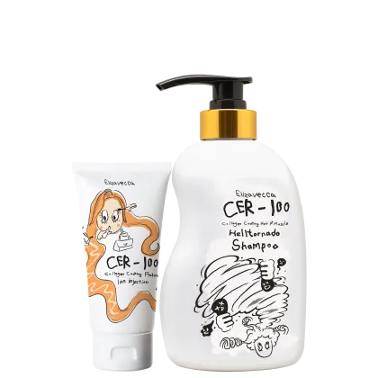 Kit Elizavecca CER-100 Collagen Hair A+ Muscle Tornado + Coating Protein Ion Injection Duo, 2 produtos.