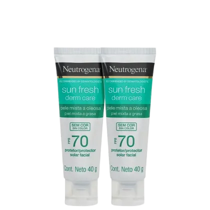 Kit Neutrogena Sun Fresh Derm Care FPS70 Double, 2 unidades.