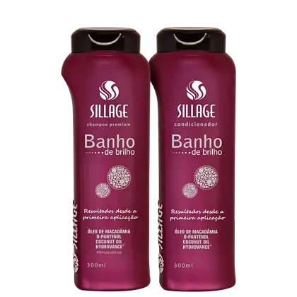 Kit Sillage Banho de Brilho Duo Care Basic, 2 produtos.