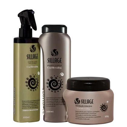 Kit Sillage Curl-Revealing Cacheados Trio, 3 produtos.