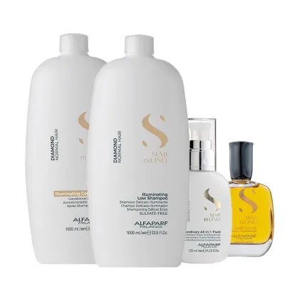 Imagem do produto Kit Alfaparf Milano Professional Semi Di Lino Diamond - Shampoo e Condicionador e Finalizador e ”leo