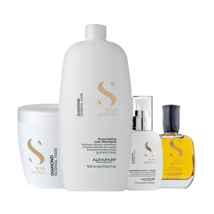 Imagem do produto Kit Alfaparf Milano Professional Semi Di Lino Diamond - Shampoo e Màscara e Finalizador e ”leo