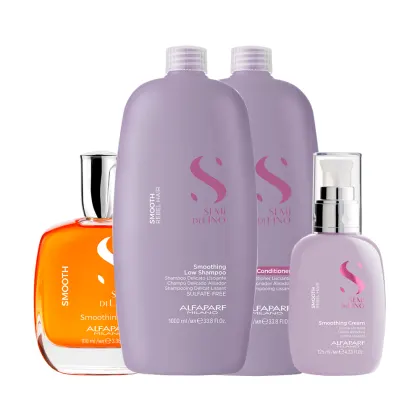 Imagem do produto Kit Alfaparf Milano Professional Semi Di Lino Smooth Smoothing - Shampoo e Condicionador e Creme e Óleo