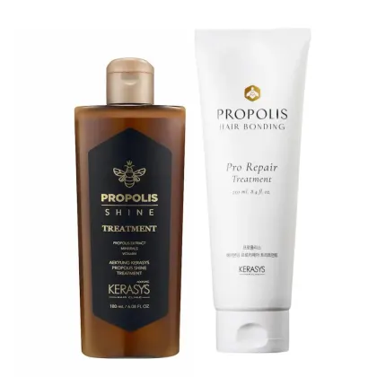 Kit Kerasys Própolis Shine + Propolis Hair Bonding Pro Repair, 2 produtos.