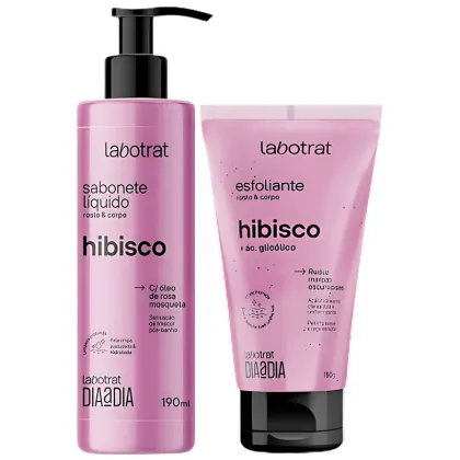 Imagem do produto Kit Sabonete Liquido + Esfoliante Corpo E Rosto Labotrat Dia A Dia Cheiro De Fruta Hibisco 150g