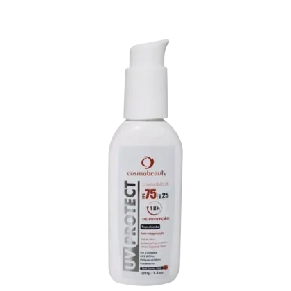 Protetor Solar Cosmoblock UV Protect FPS 75, da marca Cosmobeauty.