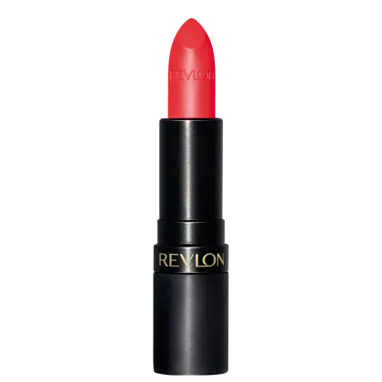 Batom em bala com embalagem toda preta e "Revlon" escrito em dourado.