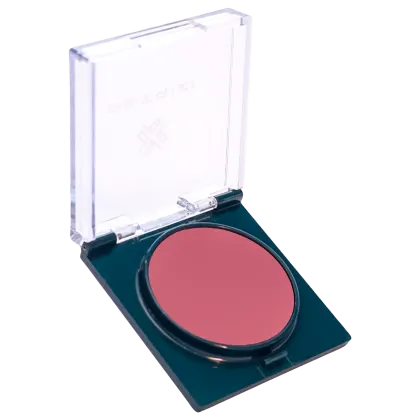 Blush Cremoso Petrizi Makeup em tom rosado, com embalagem de plástico transparente