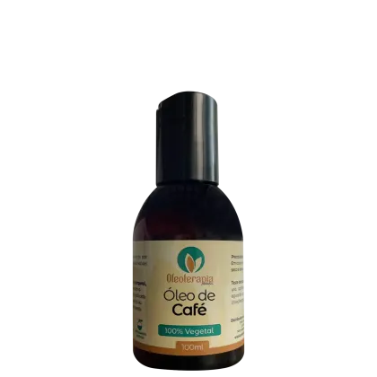 A imagem mostra Óleo de Café 100% vegetal da marca Oleoterapia Brasil.