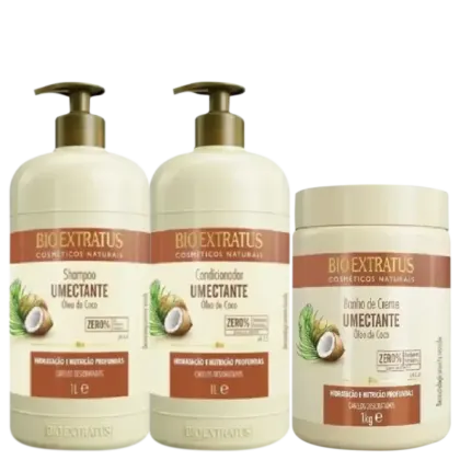 Imagem do produto Kit Bio Extratus Umectante Óleo de Coco Salon (3 Produtos)