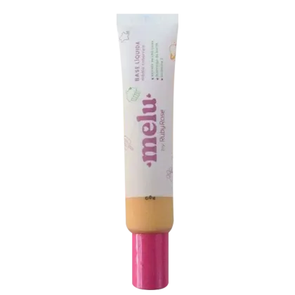 Tubo de creme cosmético com rótulo em tons de rosa e branco, contendo o nome da marca "Mellu" em destaque. O produto parece ser um creme ou loção para cuidados com a pele.