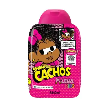 Shampoo Infantil Cia da Natureza Milena Kids Cachos. Volumetria de 260ml.