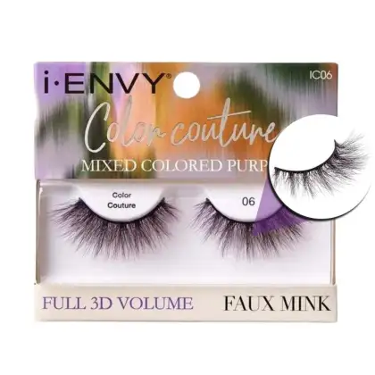 Imagem do produto Cílios Postiços Kiss I-envy Color Couture Faux Mink Mixed Colored Purple Ic06