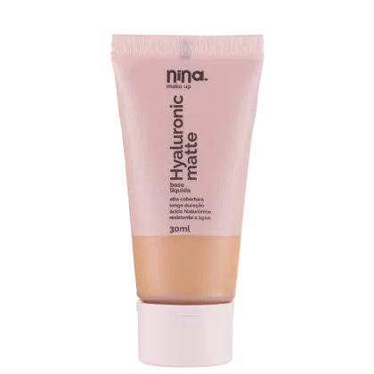 Base Líquida  Nina Makeup Hyaluronic Matte de 30ml