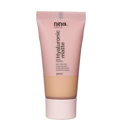 Base Líquida  Nina Makeup Hyaluronic Matte de 30ml