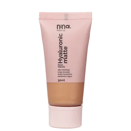 Base Líquida  Nina Makeup Hyaluronic Matte de 30ml