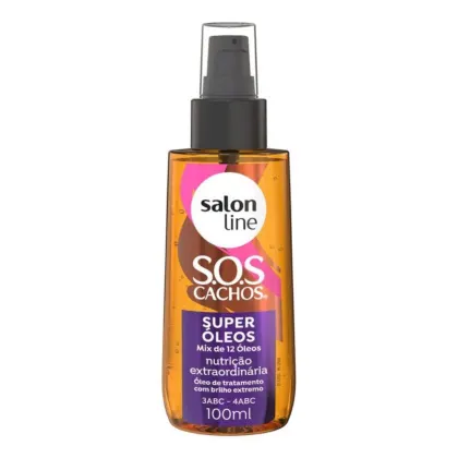 Óleo Capilar Salon Line S.O.S Cachos Super Óleos. Volumetria de 100ml.