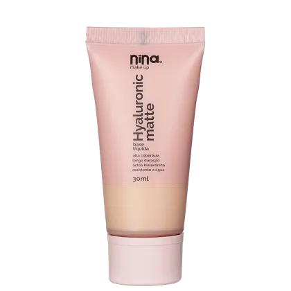 Base Líquida Nina Makeup Hyaluronic Matte de 30ml