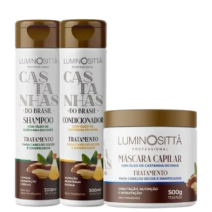 Imagem do produto Kit Luminosittà Professional Castanhas do Brasil Trio (3 Produtos)