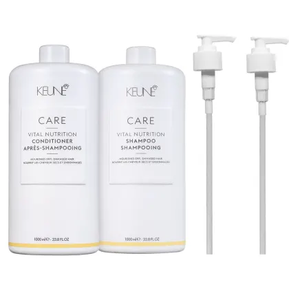 Kit Keune Care Vital Nutrition Duo Salon Treat + Pump, 4 produtos.