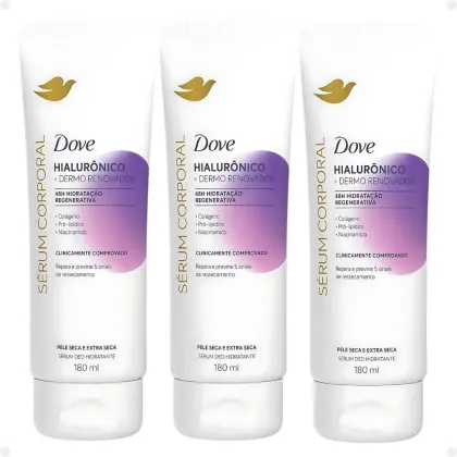 Imagem do produto Kit Dove Hialurônico + Dermo Renovador: 3 Sérum Corporal Hidratante 180ml