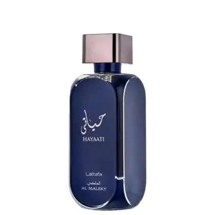 A imagem mostra o Perfume Importado Unissex Hayaati Al Maleky de Lattafa Perfumes.