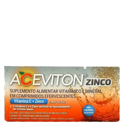 Aceviton Zinco Sabor Laranja 10 Comprimidos Efervescentes