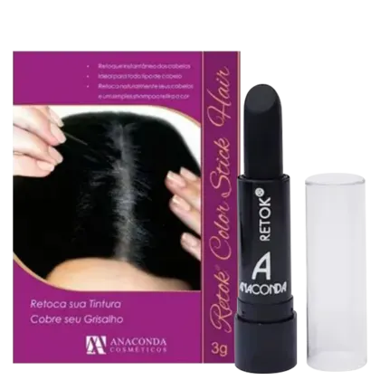 Imagem do produto Anaconda Retok Hair Color Preto - Coloração Temporária 4g