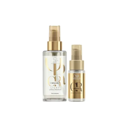 São dois óleos de cuidados capilares da linha Wella Professionals Oil Reflections.