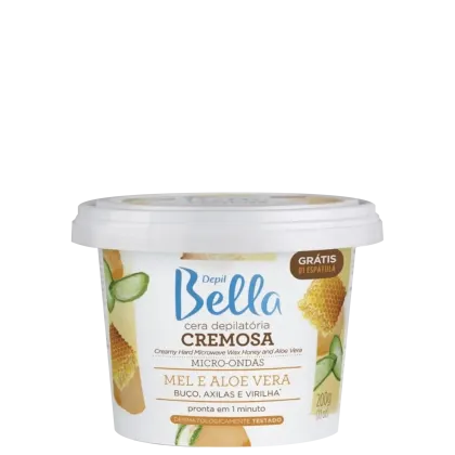 Imagem do produto Depil Bella Cremosa Mel e Aloe Vera - Cera Depilatória para Micro-ondas 200g