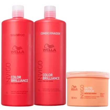 Imagem do produto Kit Wella Professionals Invigo Color Brilliance + Nutri-Enrich Salon Trio (3 Produtos)