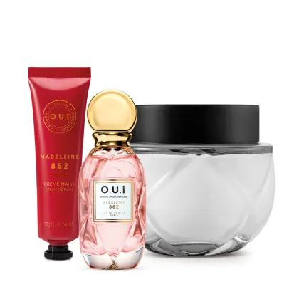Imagem do produto Combo O.U.i Madeleine 862: Eau de Parfum 30ml + Hidratante Desodorante Crème Riche 200G + Creme De Mãos 30g