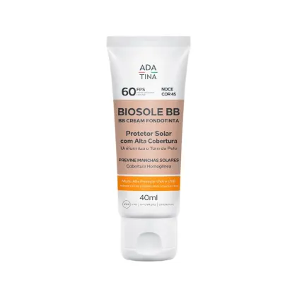 Protetor Solar Facial Ada Tina Biosole BB FPS60 Noce Cor 45, 40ml.