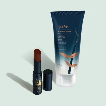 Imagem do produto Combo Grifinória Harry Potter Quem Disse, Berenice?: Loção Iluminadora Corporal 180ml + Balm Labial Marrom 3,2g