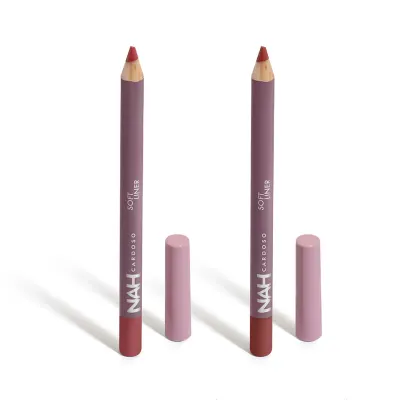 Imagem do produto Combo Lápis Contorno Labial Soft Liner By Nah Cardoso: Rosa Bold  1,1g + Marrom Brave 1,1g