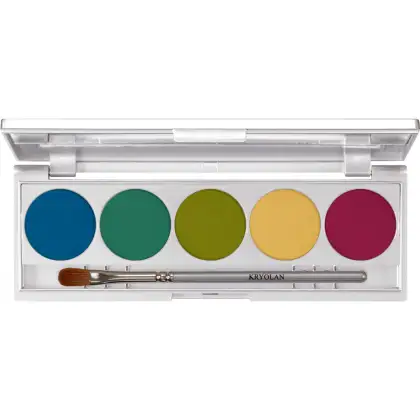 Imagem do produto ELEGANTE PALETA DE SOMBRAS COM 5 CORES, ESPELHO E PINCEL TOM RIO - KRYOLAN