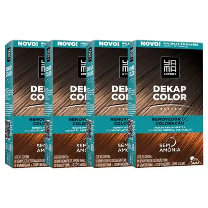 Imagem do produto Kit 4 DekapColor Yama Removedor De Coloração Capilar Cabelo Profissional Sem Amonia 300m
