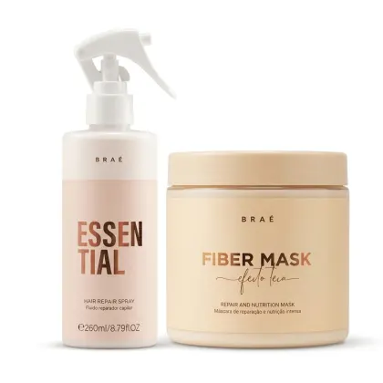Imagem do produto Kit Braé Essential Spray Reparador + Fiber Mask Efeito Teia (2 Produtos)