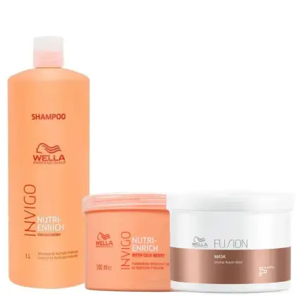 Imagem do produto Kit Wella Cronograma Capilar Nutri-Enrich Fusion Salon (3 Produtos)