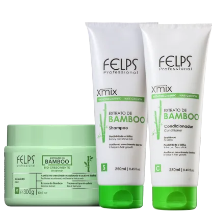 Imagem do produto Kit Felps Professional XMix Bio-Crescimento Extrato de Bamboo Triplo (3 Produtos)