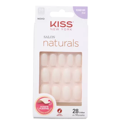 Imagem do produto Kiss New York Salon Naturals Oval Médio - Unhas Postiças