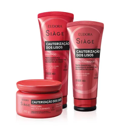 Imagem do produto Combo Siàge Cauterização dos Lisos: Shampoo 250ml + Condicionador 200ml + Máscara Capilar 250g