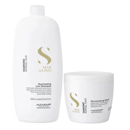 Imagem do produto Kit Alfaparf Semi Di Lino Diamond - Shampoo 1L + Mascara 500ml
